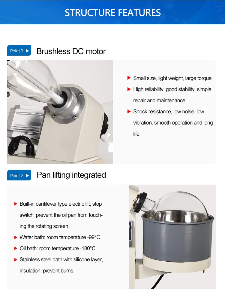 50L Rotary Evaporator Features