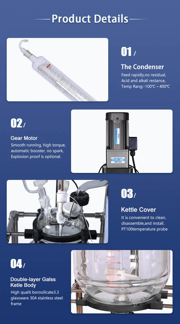 20L jacketed glass reactor Structures