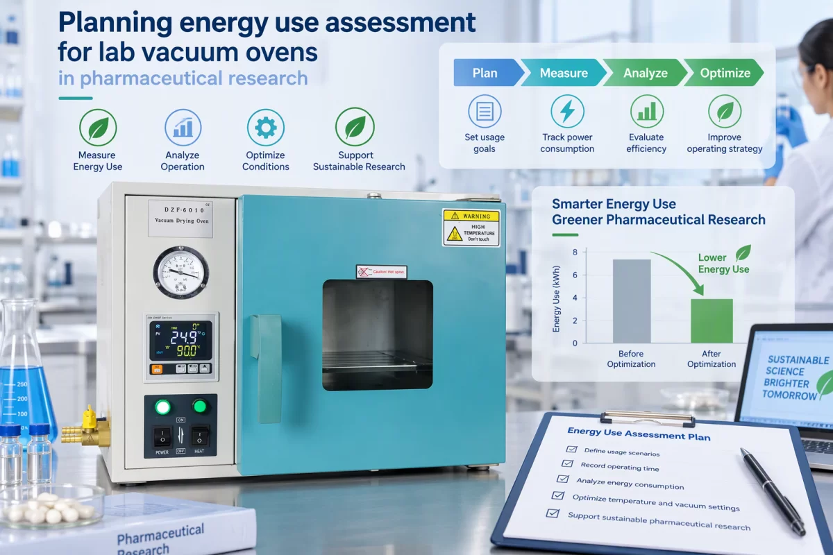 Define the drying task before comparing electricity consumption Planning energy use assessment for lab vacuum ovens in pharmaceutical research